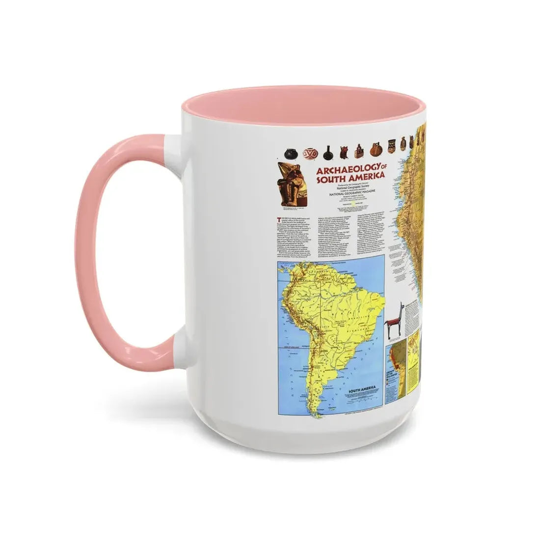 South America - Archaeology (1982) (Map) Accent Coffee Mug - Go Mug Yourself