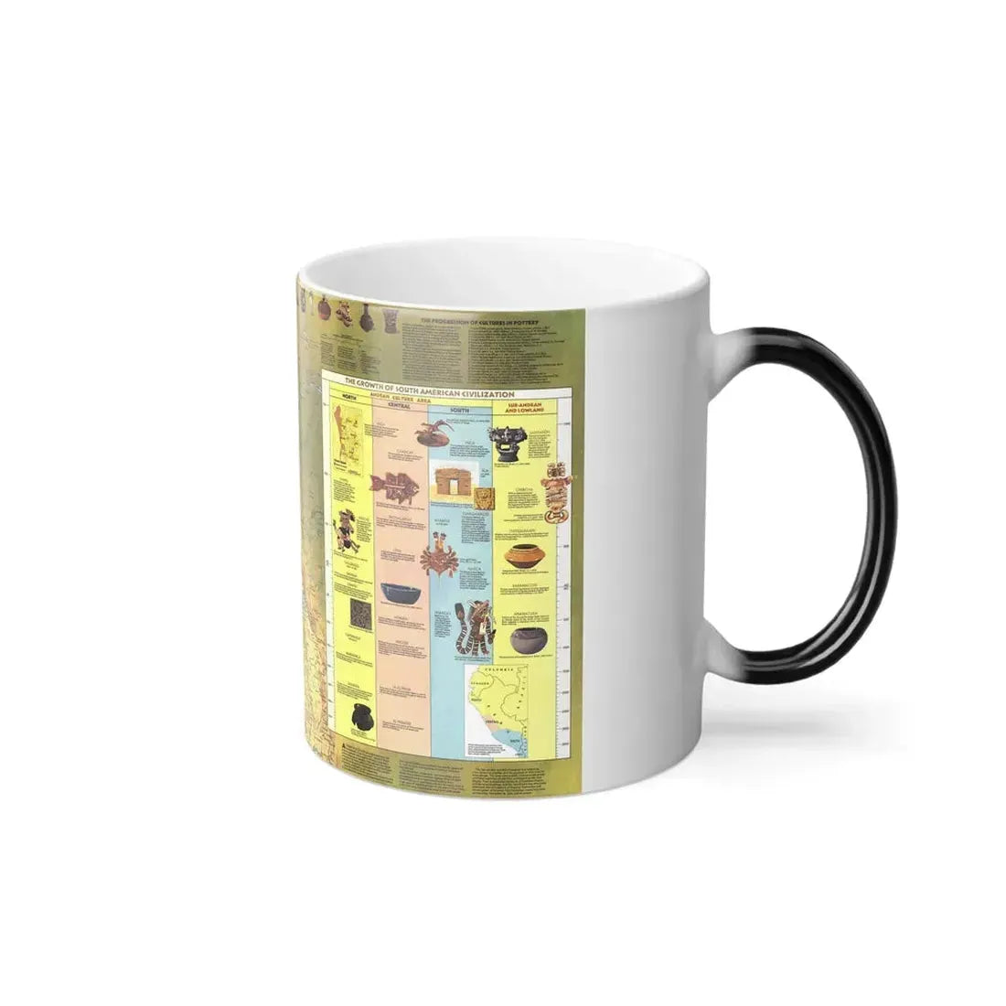 South America - Archaeology (1982) (Map) Color Changing Mug 11oz - Go Mug Yourself