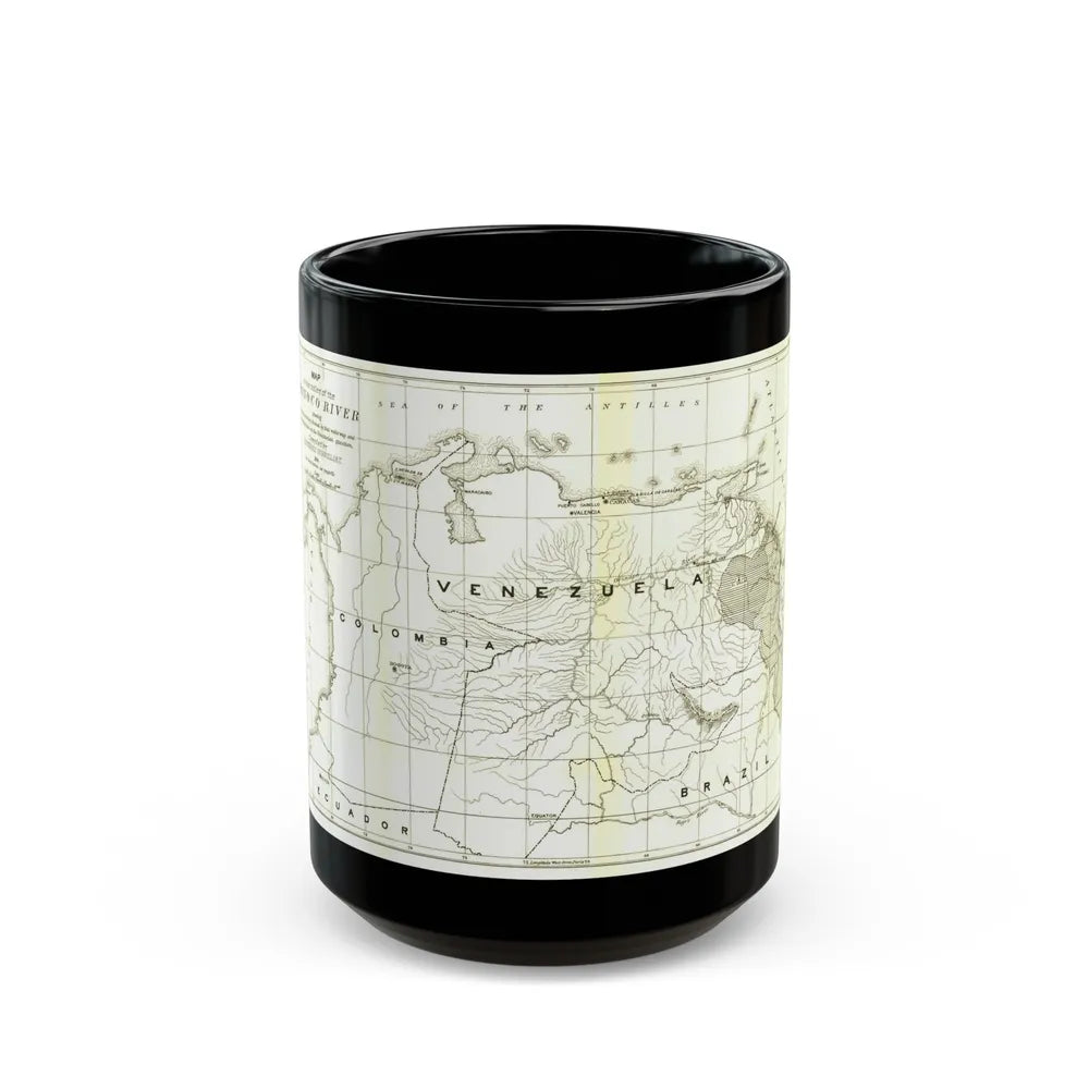 South America - Orinoco River (1896 (Map) Black Coffee Mug-15oz-Go Mug Yourself