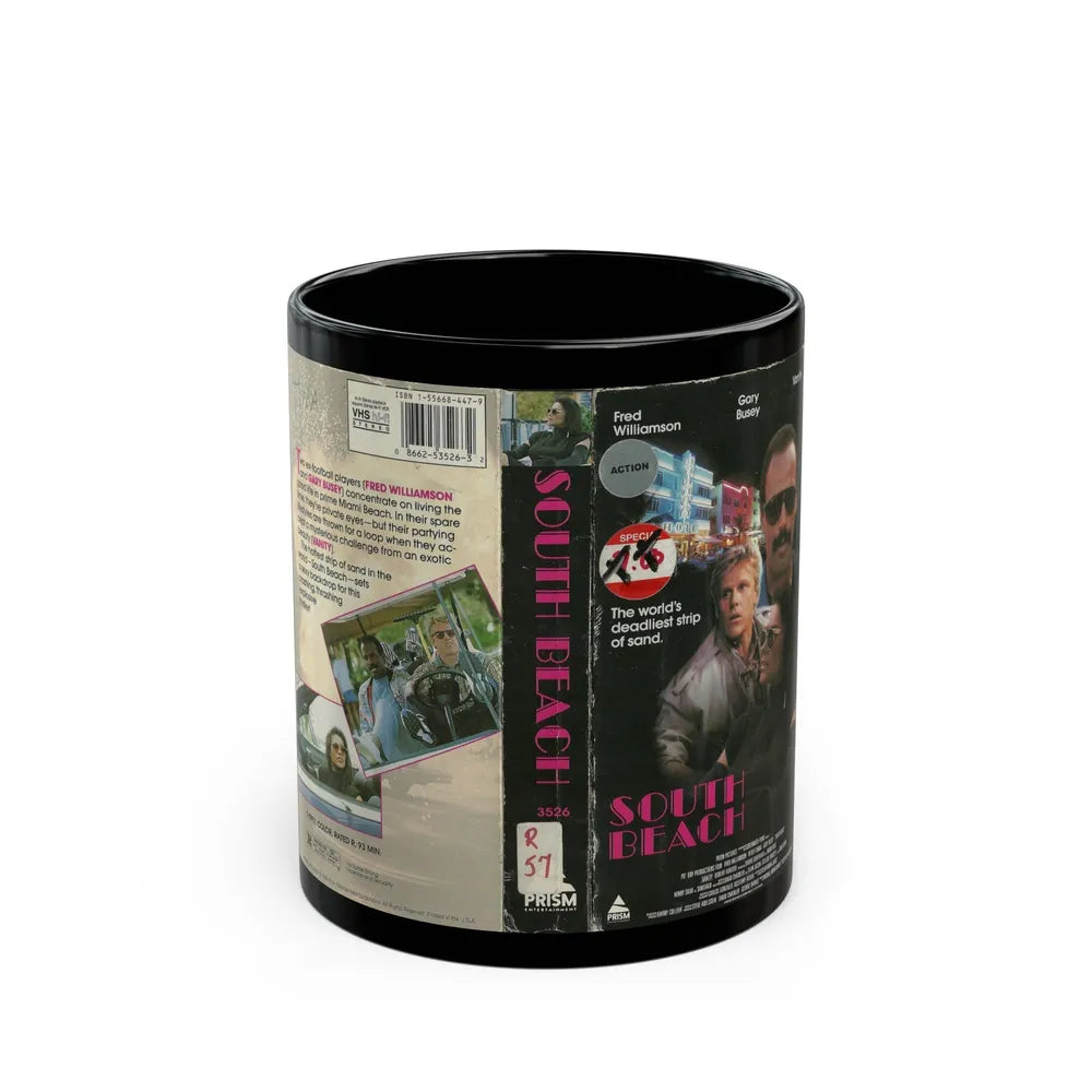 SOUTH BEACH (VHS COVER) - Black Coffee Mug-11oz-Go Mug Yourself