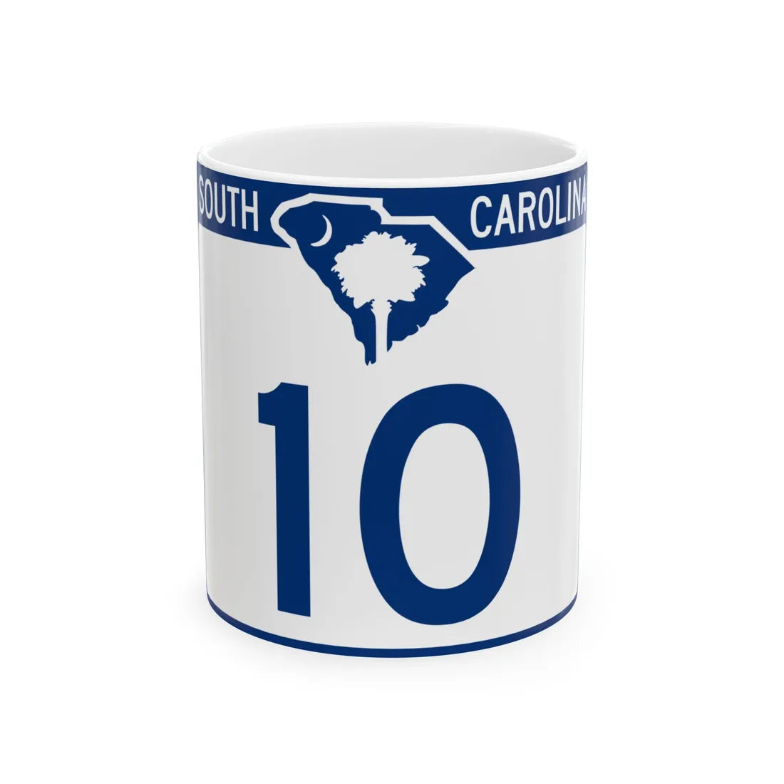 South Carolina 10 (South Carolina) (Road Sign) White Coffee Mug 11oz - Go Mug Yourself