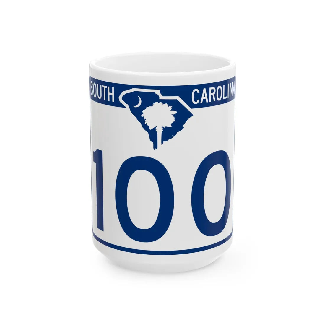 South Carolina 100 (South Carolina) (Road Sign) White Coffee Mug 15oz - Go Mug Yourself