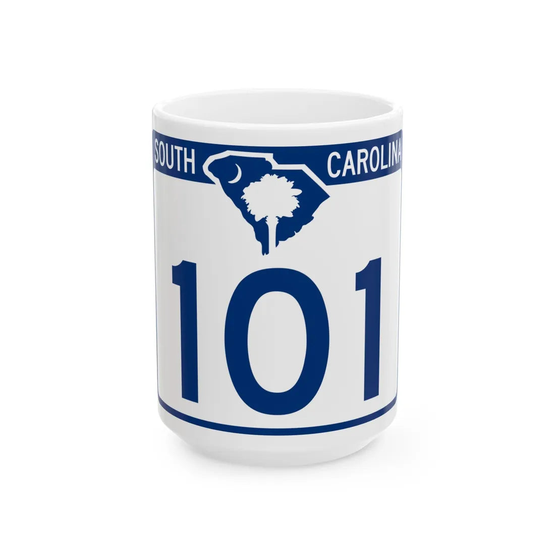 South Carolina 101 (South Carolina) (Road Sign) White Coffee Mug 15oz - Go Mug Yourself