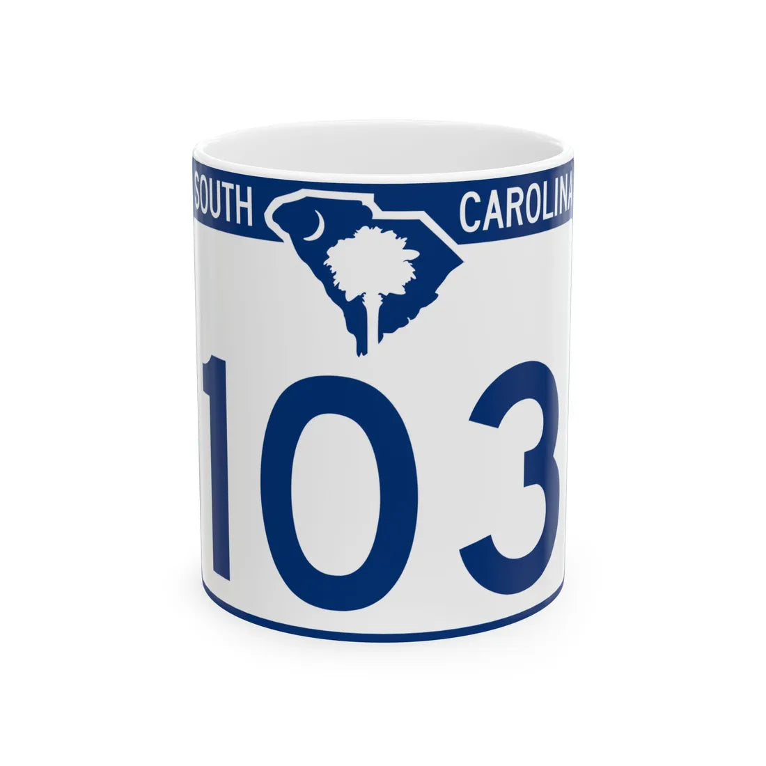 South Carolina 103 (South Carolina) (Road Sign) White Coffee Mug 11oz - Go Mug Yourself