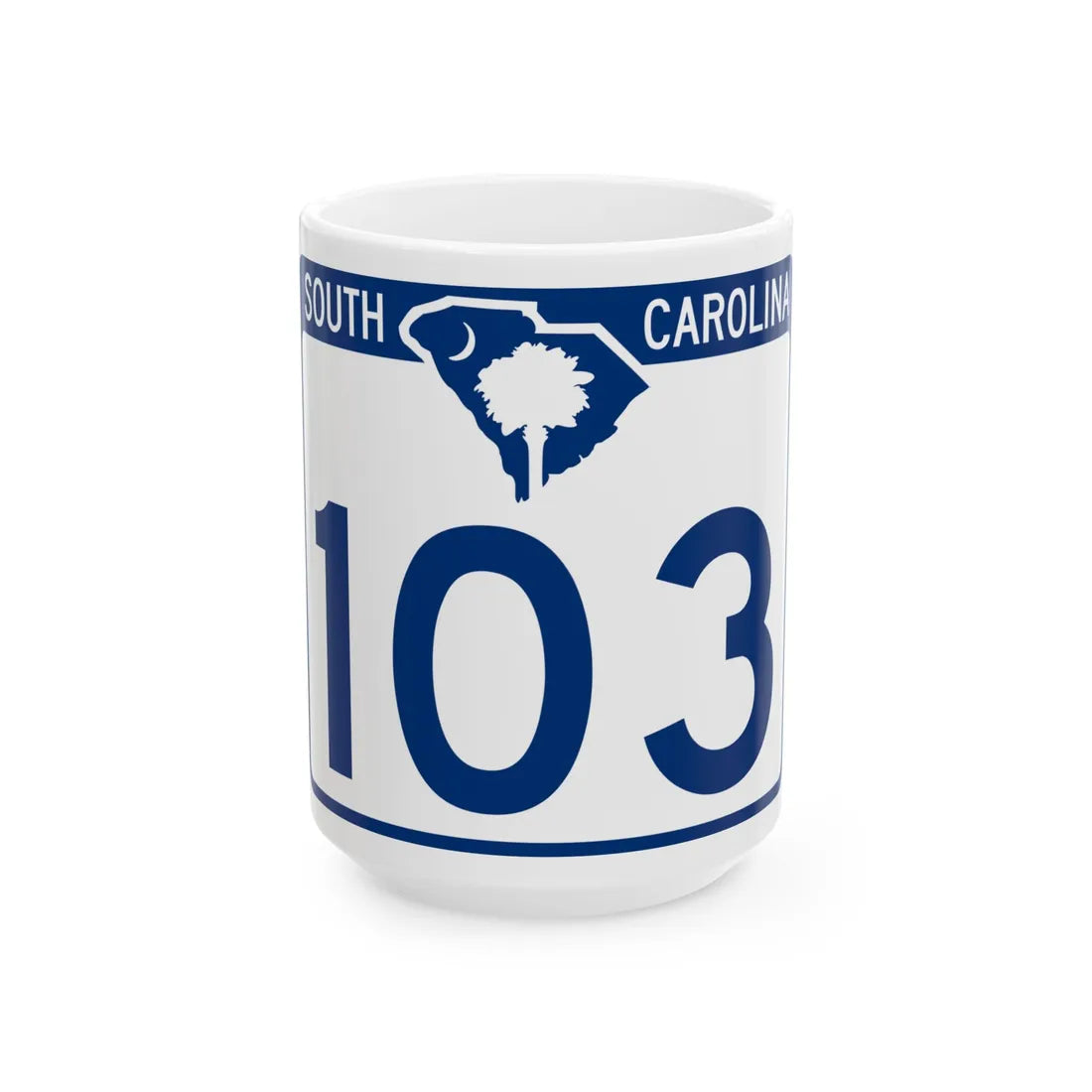 South Carolina 103 (South Carolina) (Road Sign) White Coffee Mug 15oz - Go Mug Yourself