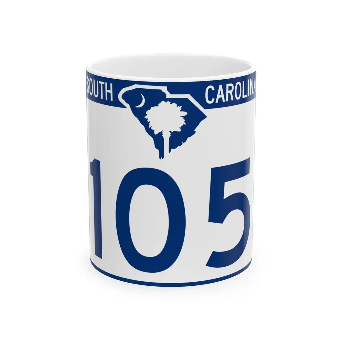 South Carolina 105 (South Carolina) (Road Sign) White Coffee Mug 11oz - Go Mug Yourself