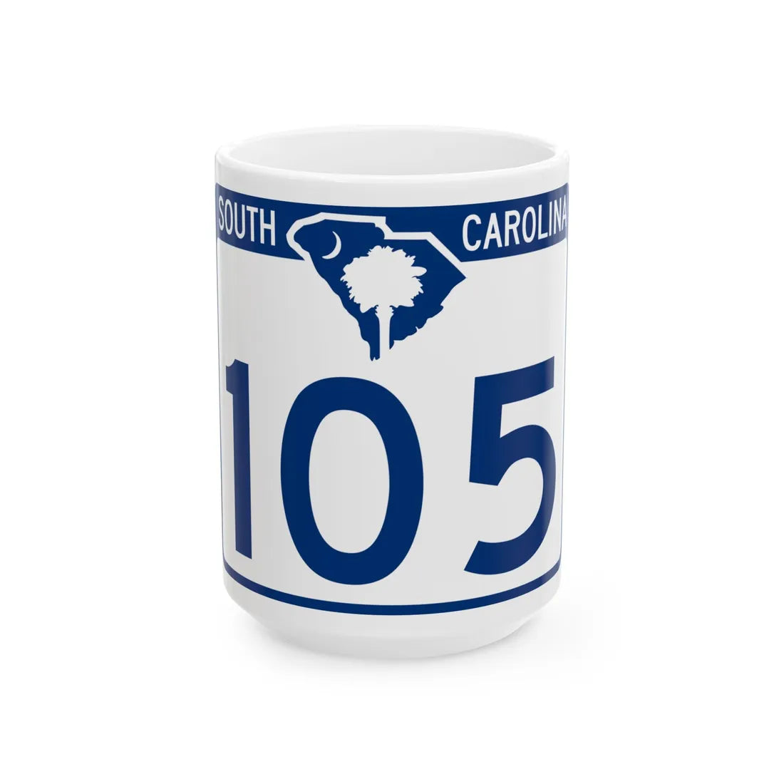 South Carolina 105 (South Carolina) (Road Sign) White Coffee Mug 15oz - Go Mug Yourself