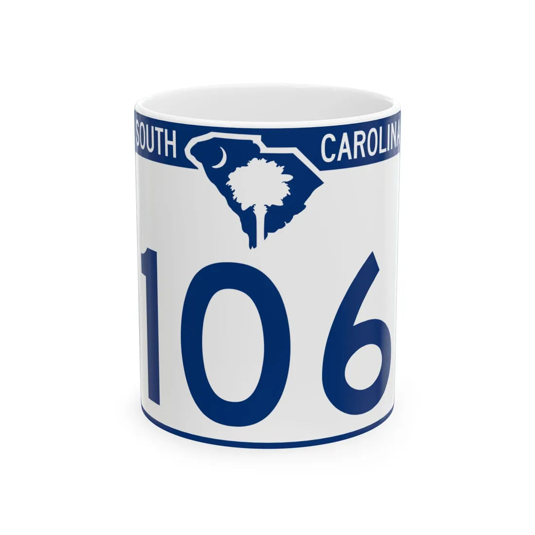 South Carolina 106 (South Carolina) (Road Sign) White Coffee Mug 11oz - Go Mug Yourself