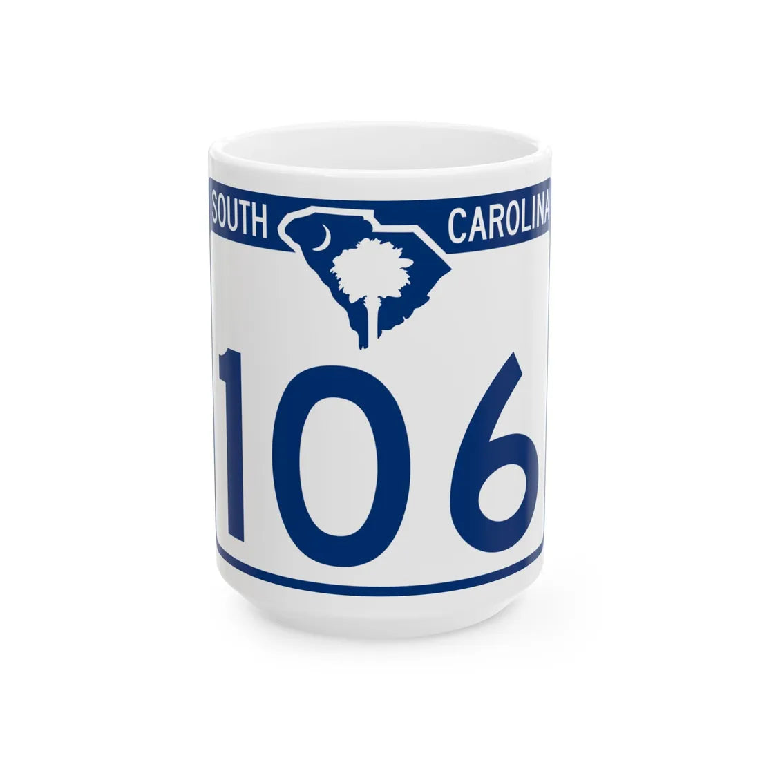 South Carolina 106 (South Carolina) (Road Sign) White Coffee Mug 15oz - Go Mug Yourself