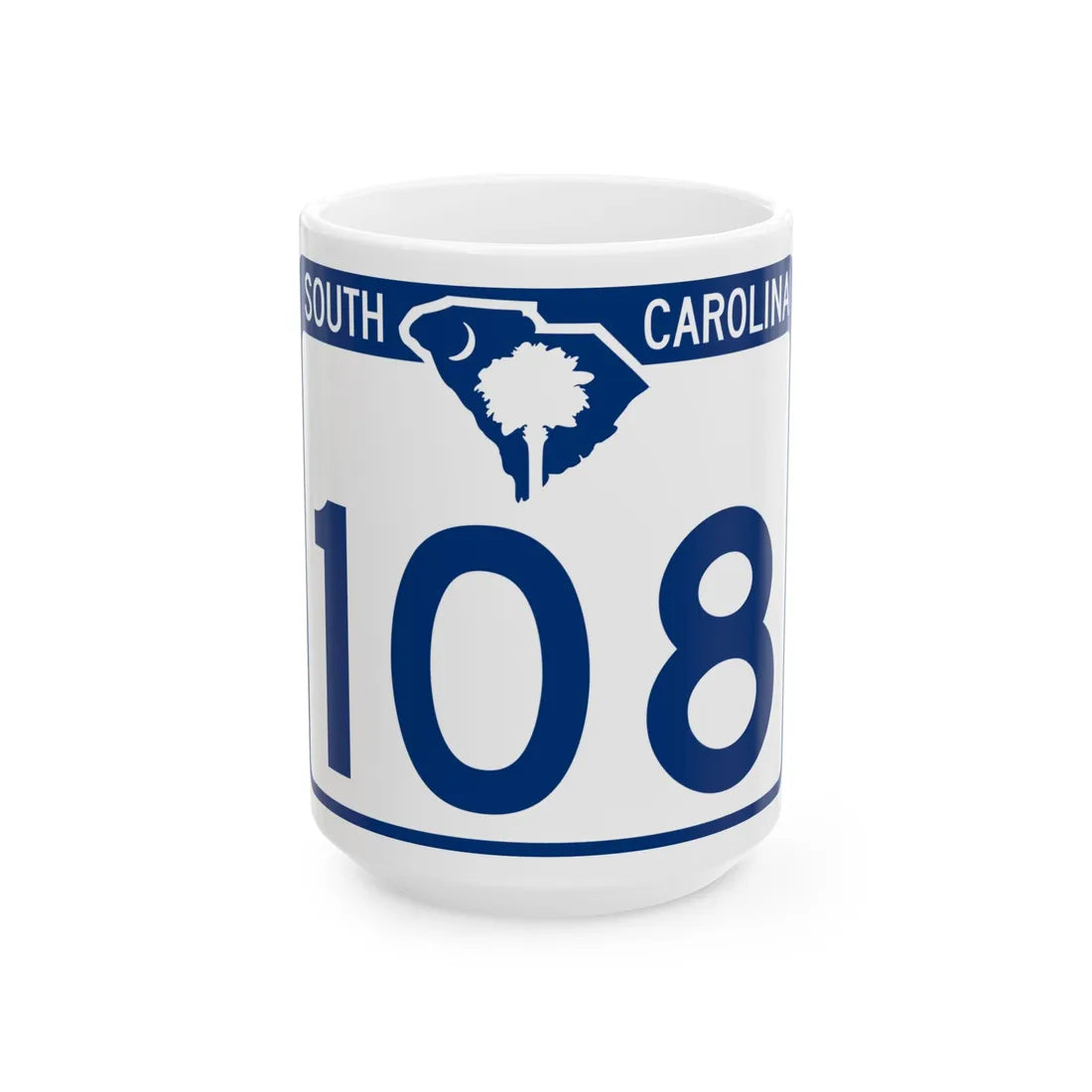 South Carolina 108 (South Carolina) (Road Sign) White Coffee Mug 15oz - Go Mug Yourself