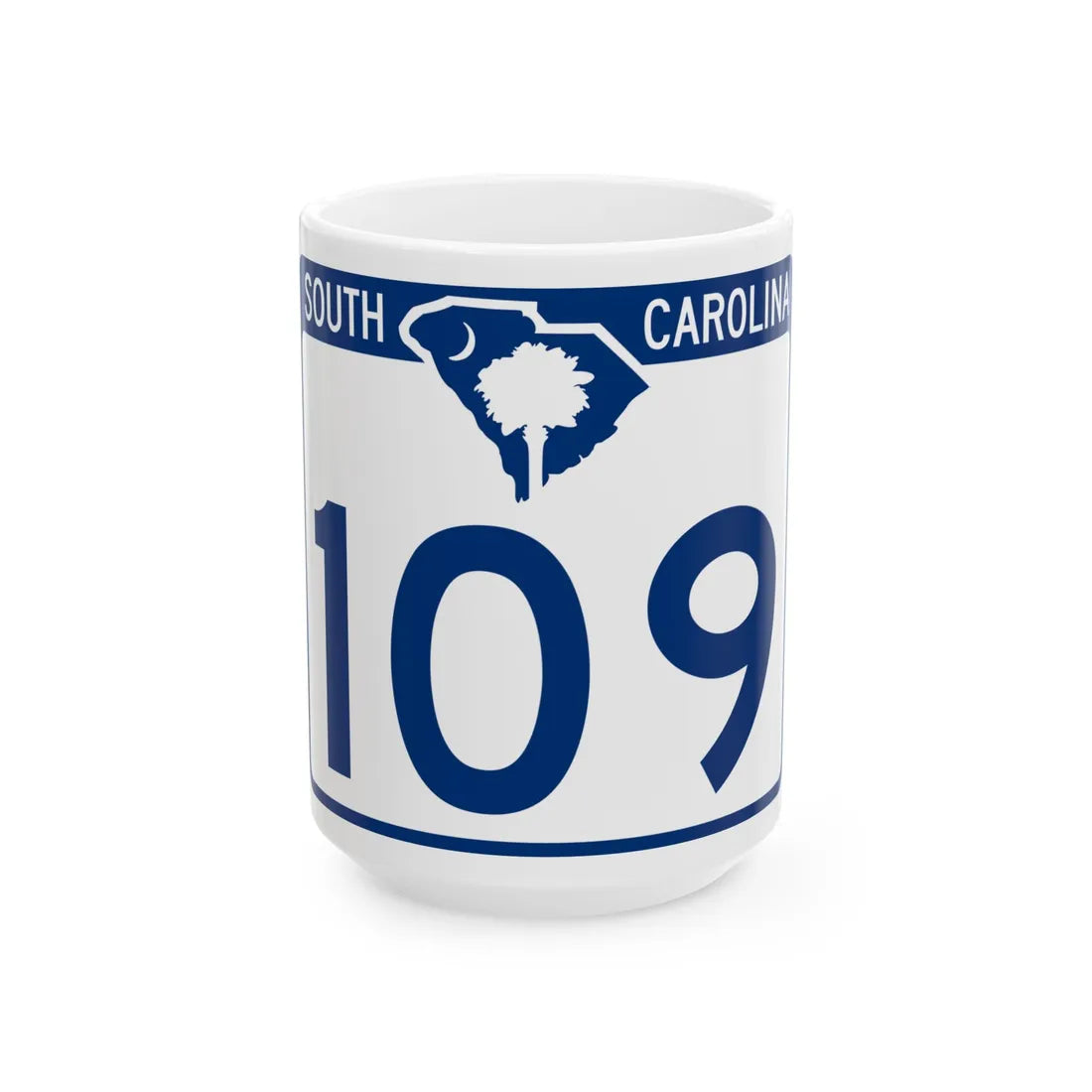 South Carolina 109 (South Carolina) (Road Sign) White Coffee Mug 15oz - Go Mug Yourself
