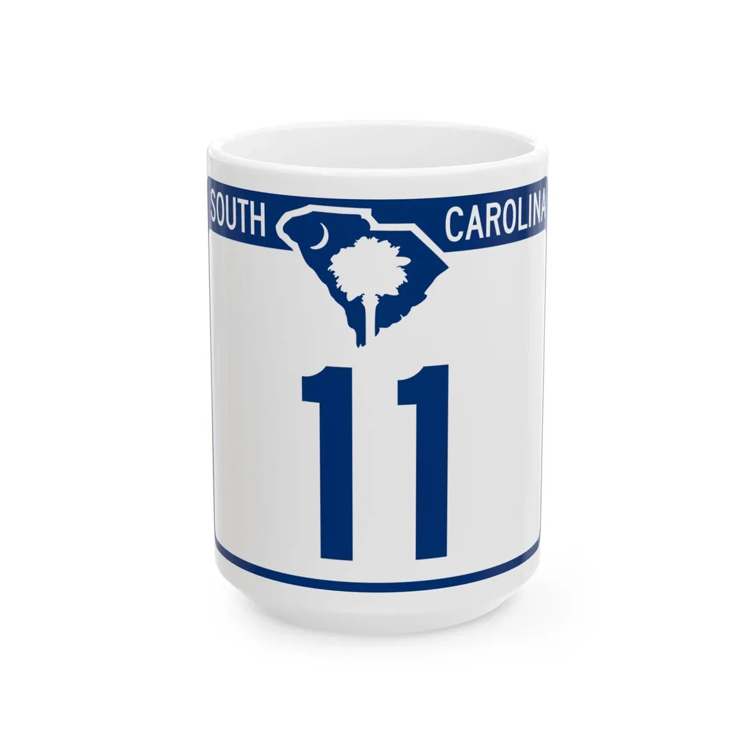 South Carolina 11 (South Carolina) (Road Sign) White Coffee Mug 15oz - Go Mug Yourself