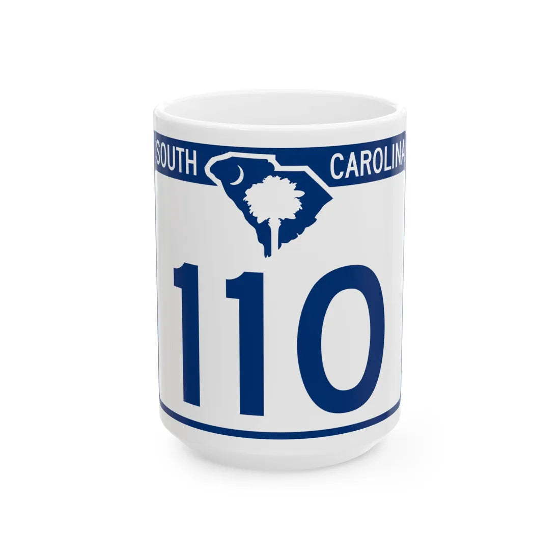 South Carolina 110 (South Carolina) (Road Sign) White Coffee Mug 15oz - Go Mug Yourself