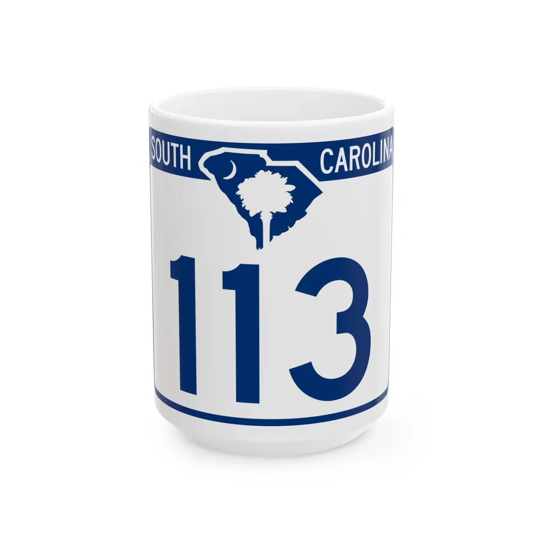 South Carolina 113 (South Carolina) (Road Sign) White Coffee Mug 15oz - Go Mug Yourself
