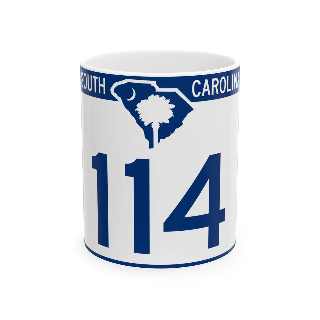 South Carolina 114 (South Carolina) (Road Sign) White Coffee Mug 11oz - Go Mug Yourself