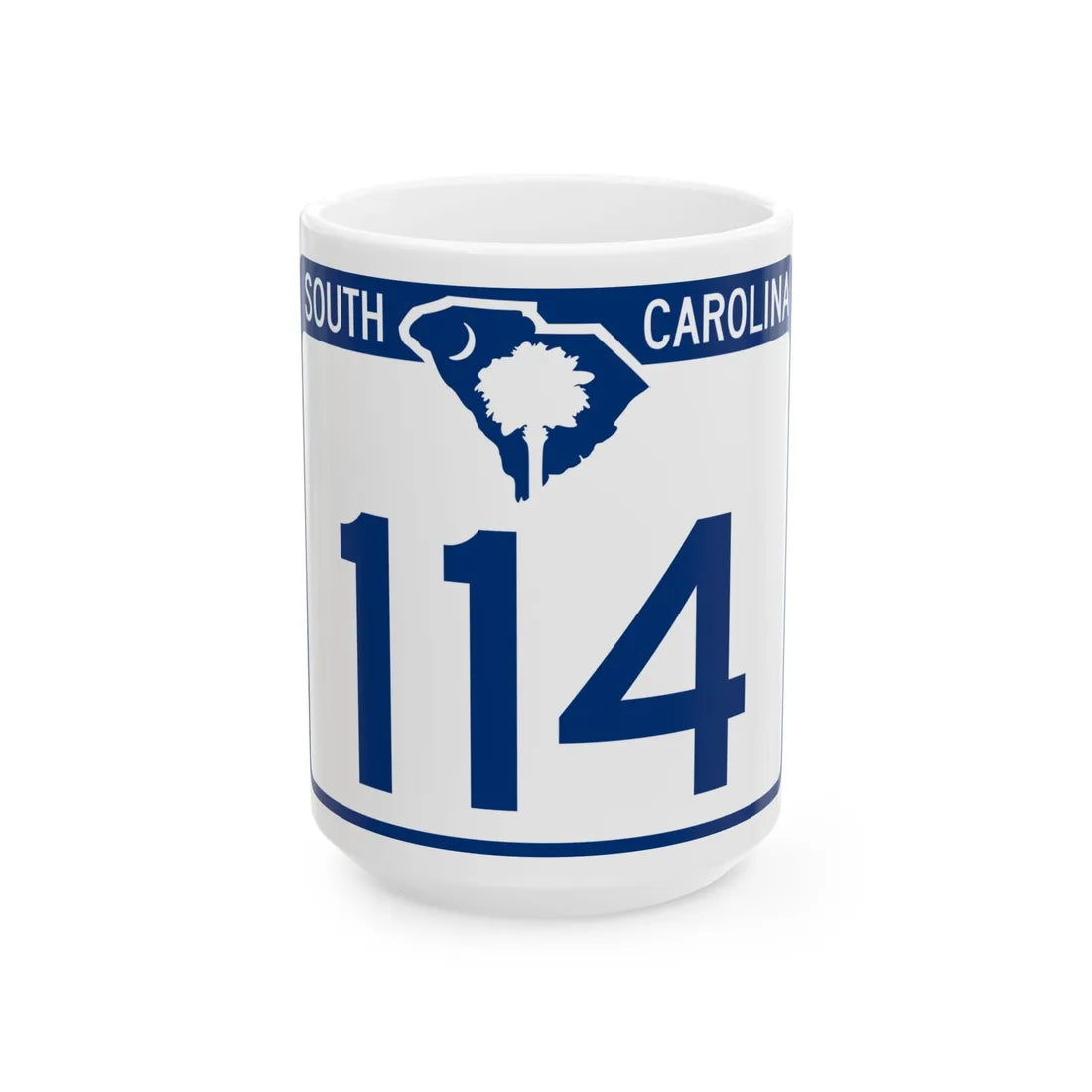 South Carolina 114 (South Carolina) (Road Sign) White Coffee Mug 15oz - Go Mug Yourself