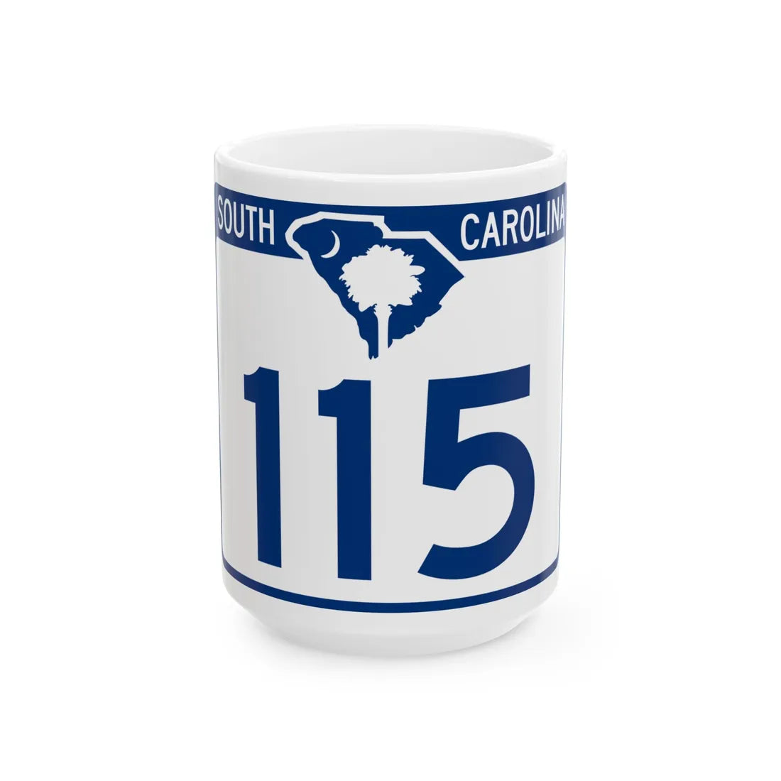 South Carolina 115 (South Carolina) (Road Sign) White Coffee Mug 15oz - Go Mug Yourself