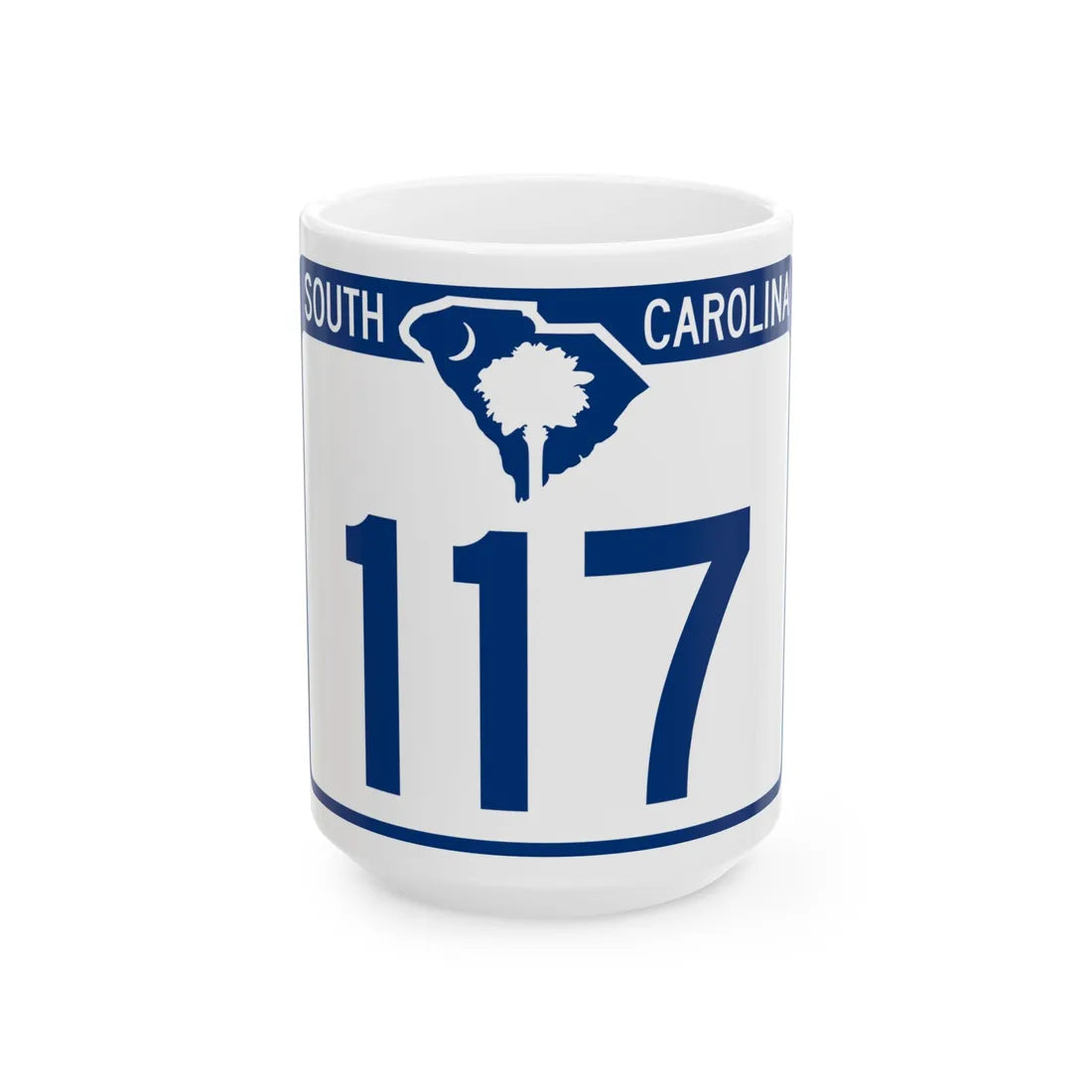 South Carolina 117 (South Carolina) (Road Sign) White Coffee Mug 15oz - Go Mug Yourself