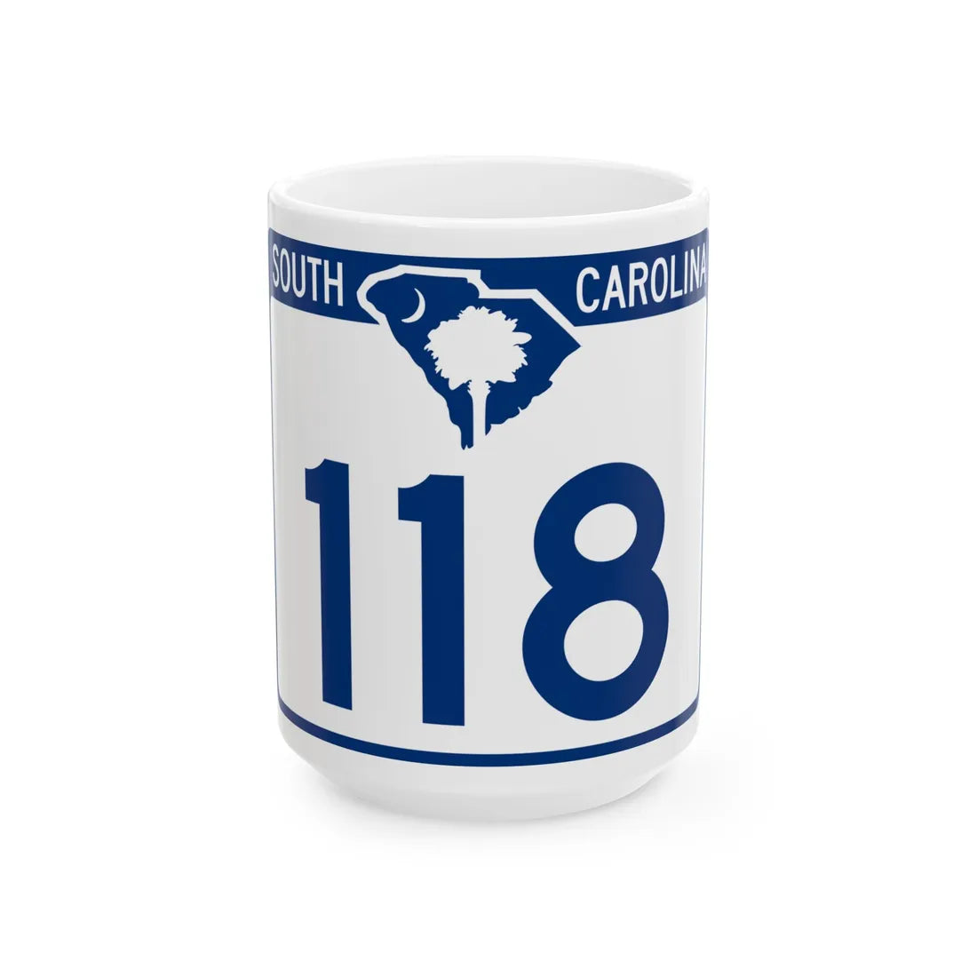South Carolina 118 (South Carolina) (Road Sign) White Coffee Mug 15oz - Go Mug Yourself