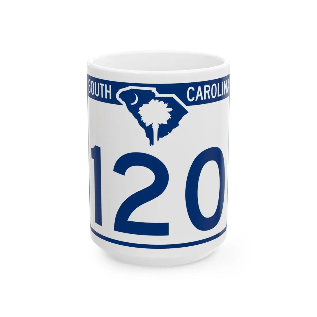 South Carolina 120 (South Carolina) (Road Sign) White Coffee Mug 15oz - Go Mug Yourself