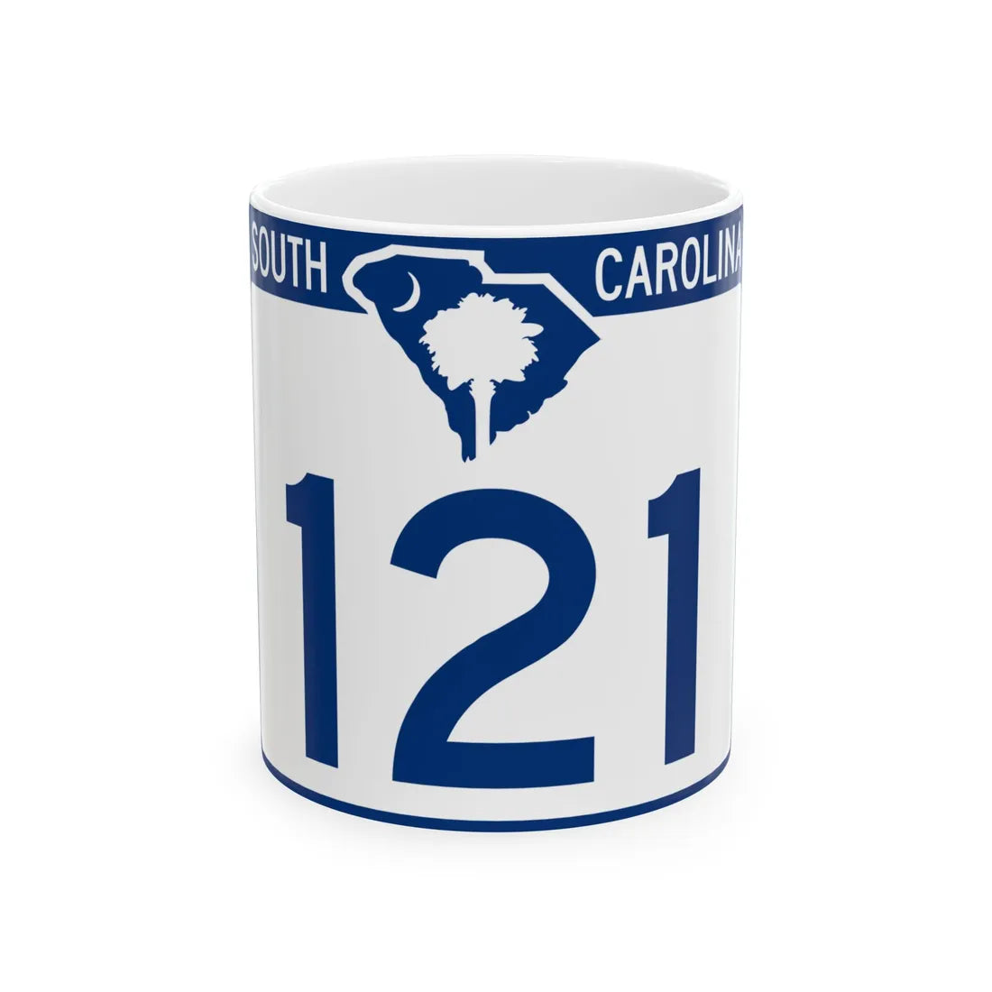 South Carolina 121 (South Carolina) (Road Sign) White Coffee Mug 11oz - Go Mug Yourself