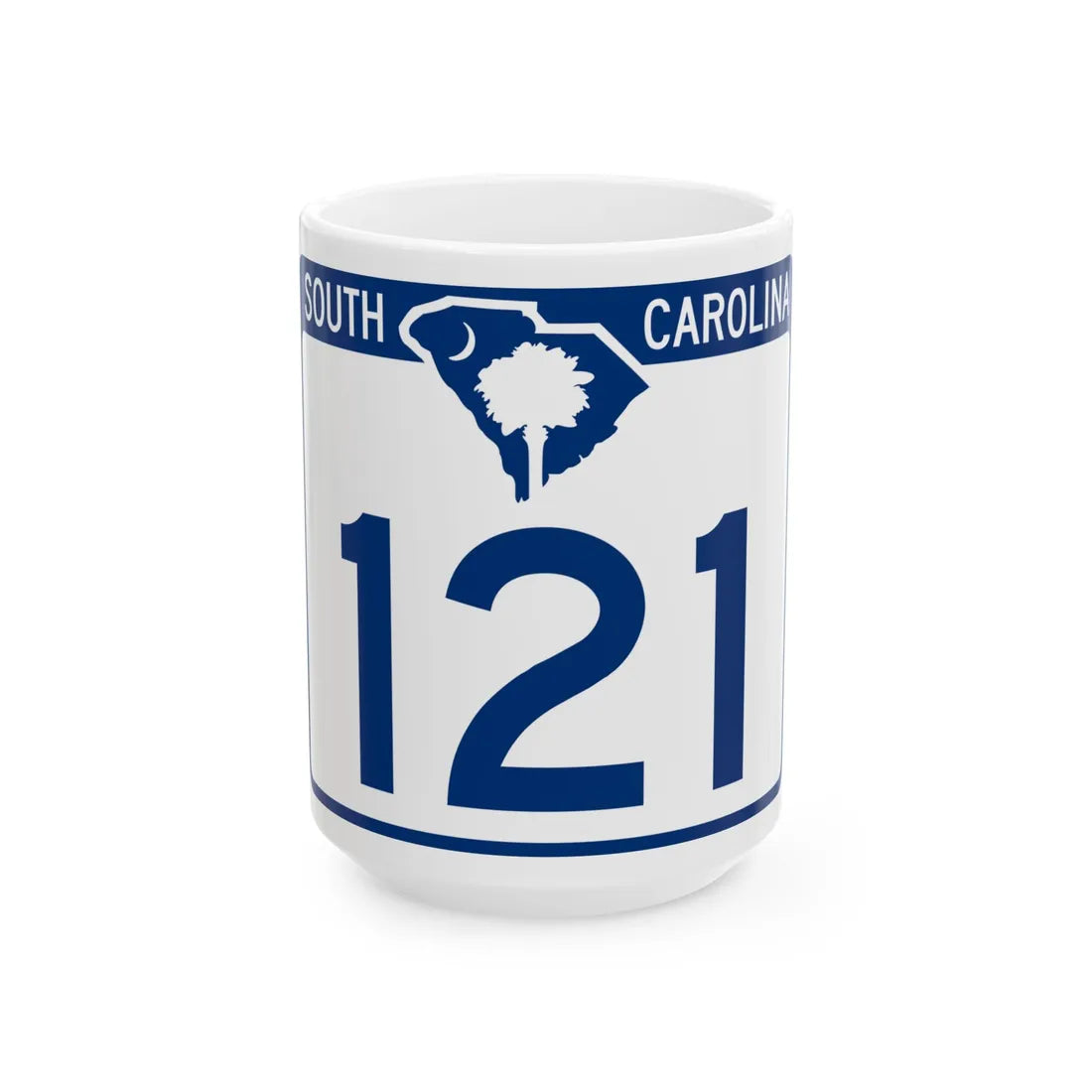 South Carolina 121 (South Carolina) (Road Sign) White Coffee Mug 15oz - Go Mug Yourself