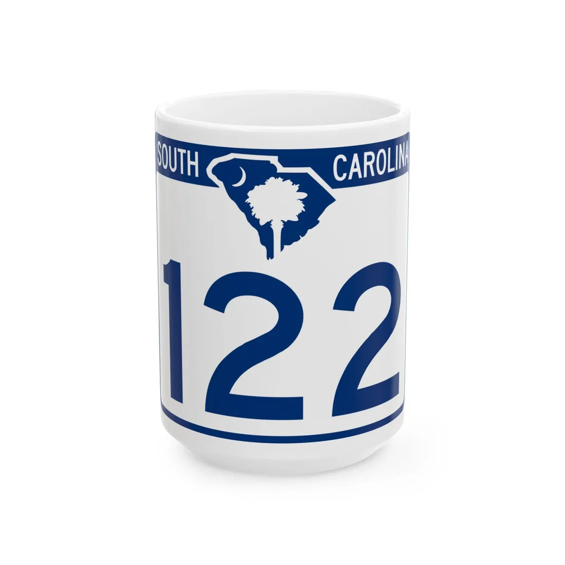 South Carolina 122 (South Carolina) (Road Sign) White Coffee Mug 15oz - Go Mug Yourself