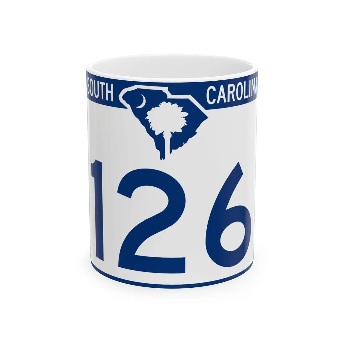 South Carolina 126 (South Carolina) (Road Sign) White Coffee Mug 11oz - Go Mug Yourself