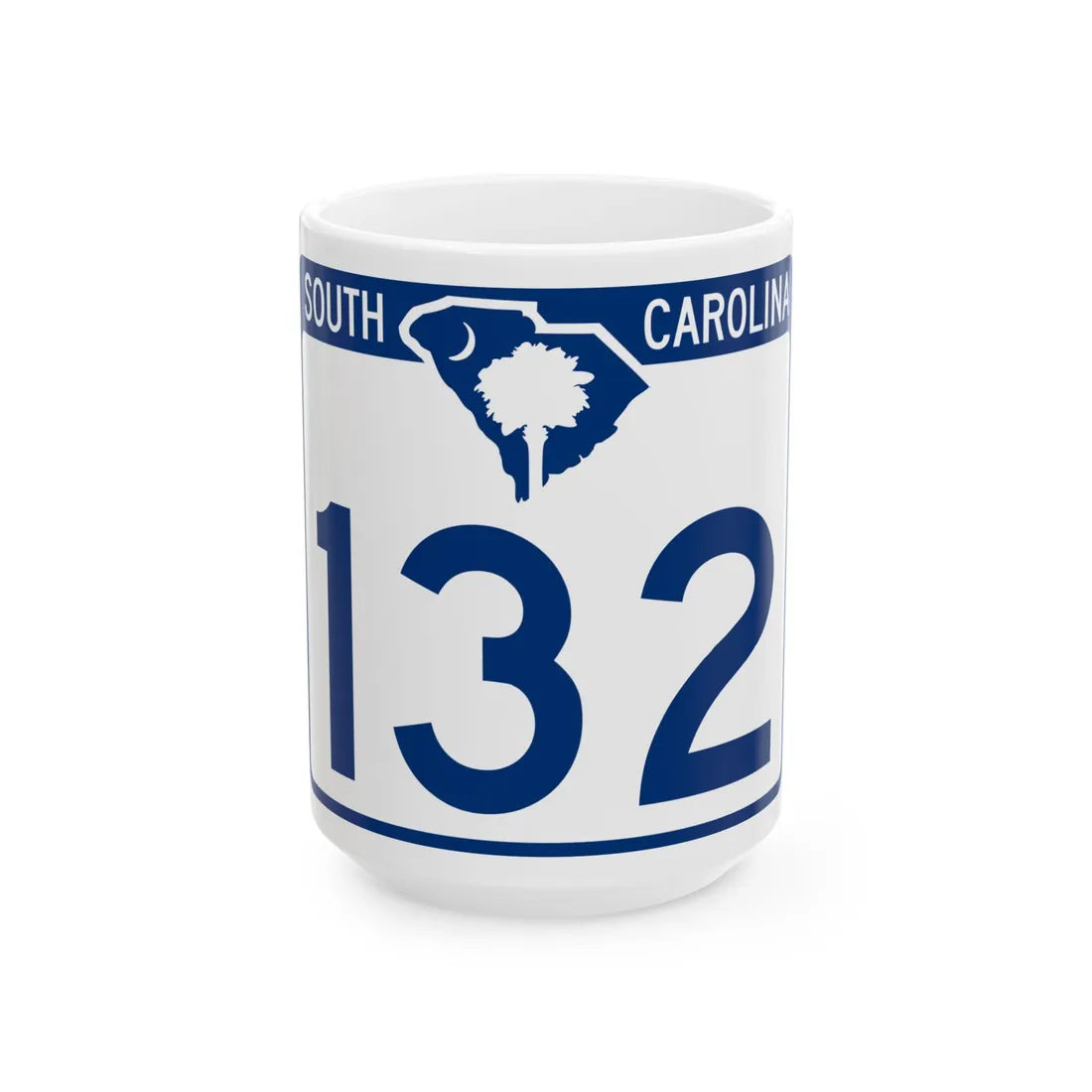South Carolina 132 (South Carolina) (Road Sign) White Coffee Mug 15oz - Go Mug Yourself