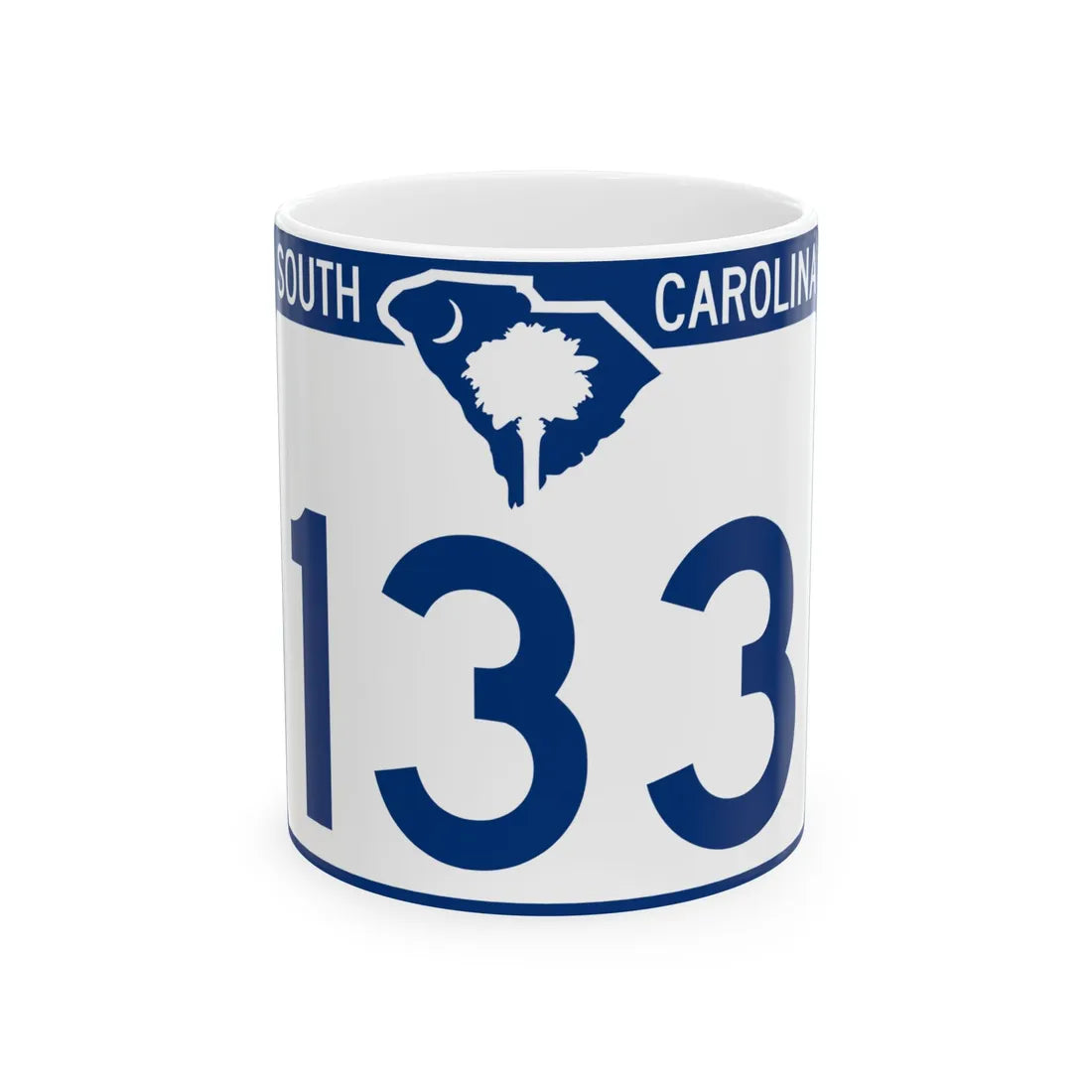 South Carolina 133 (South Carolina) (Road Sign) White Coffee Mug 11oz - Go Mug Yourself
