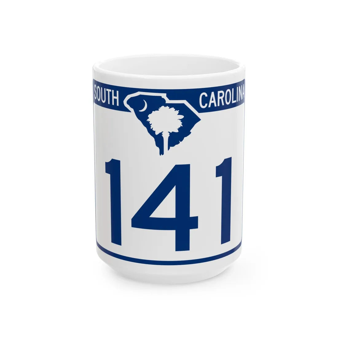 South Carolina 141 (South Carolina) (Road Sign) White Coffee Mug 15oz - Go Mug Yourself