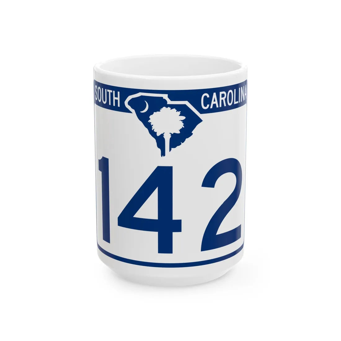 South Carolina 142 (South Carolina) (Road Sign) White Coffee Mug 15oz - Go Mug Yourself