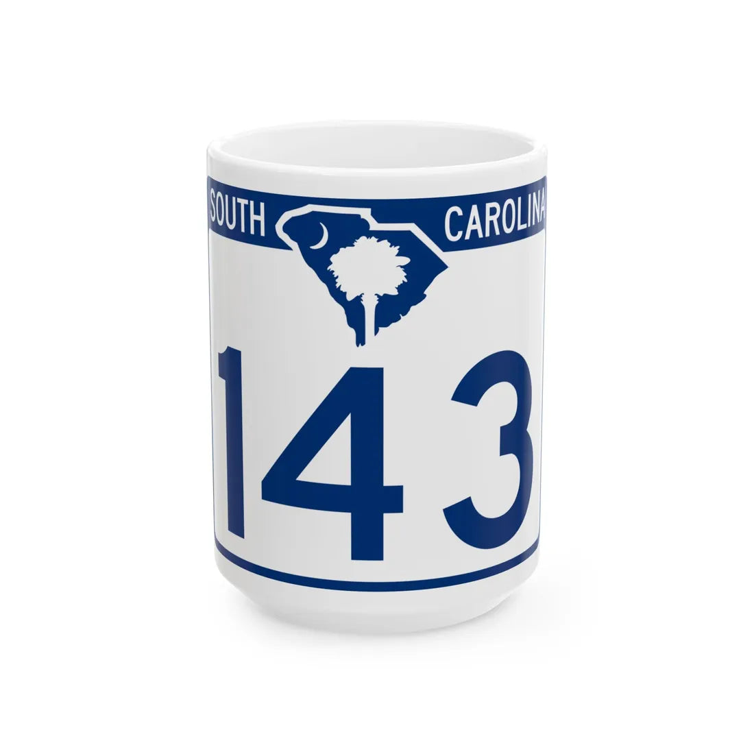 South Carolina 143 (South Carolina) (Road Sign) White Coffee Mug 15oz - Go Mug Yourself