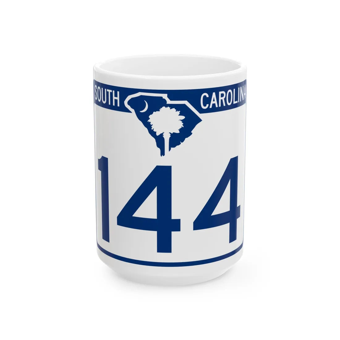 South Carolina 144 (South Carolina) (Road Sign) White Coffee Mug 15oz - Go Mug Yourself