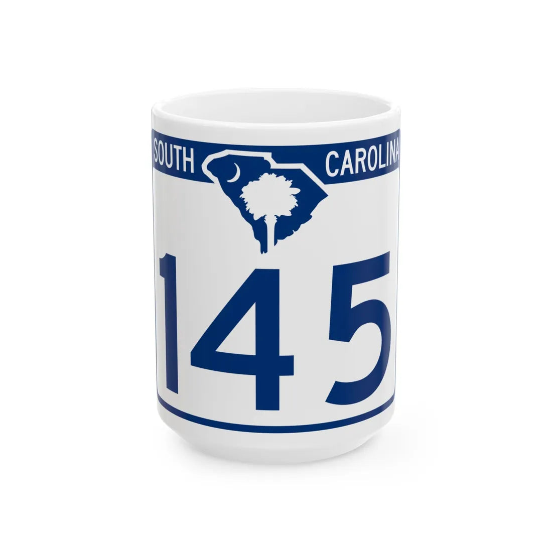 South Carolina 145 (South Carolina) (Road Sign) White Coffee Mug 15oz - Go Mug Yourself