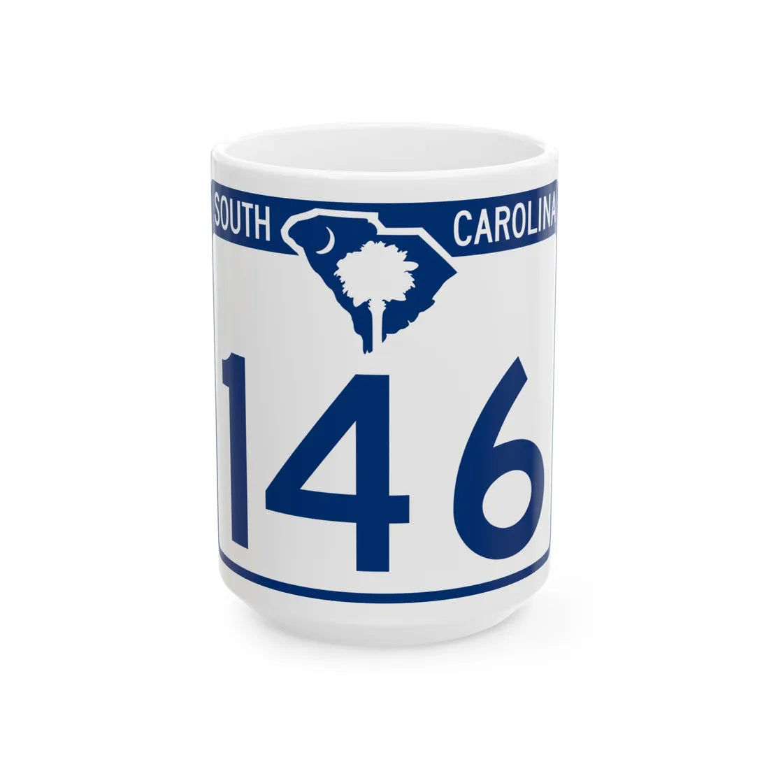 South Carolina 146 (South Carolina) (Road Sign) White Coffee Mug 15oz - Go Mug Yourself