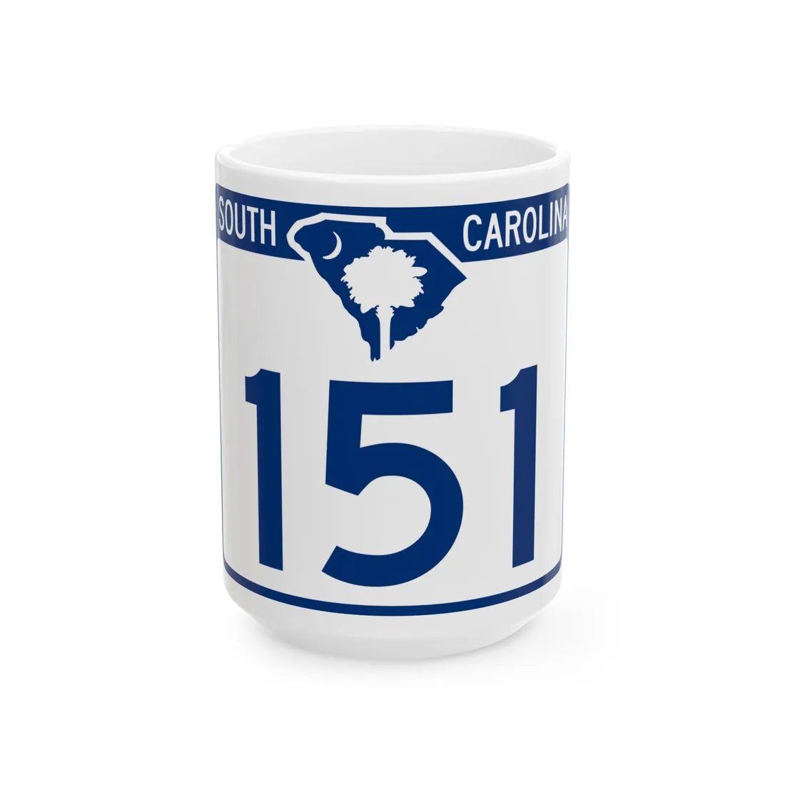 South Carolina 151 (South Carolina) (Road Sign) White Coffee Mug 15oz - Go Mug Yourself