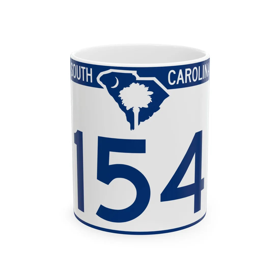 South Carolina 154 (South Carolina) (Road Sign) White Coffee Mug 11oz - Go Mug Yourself