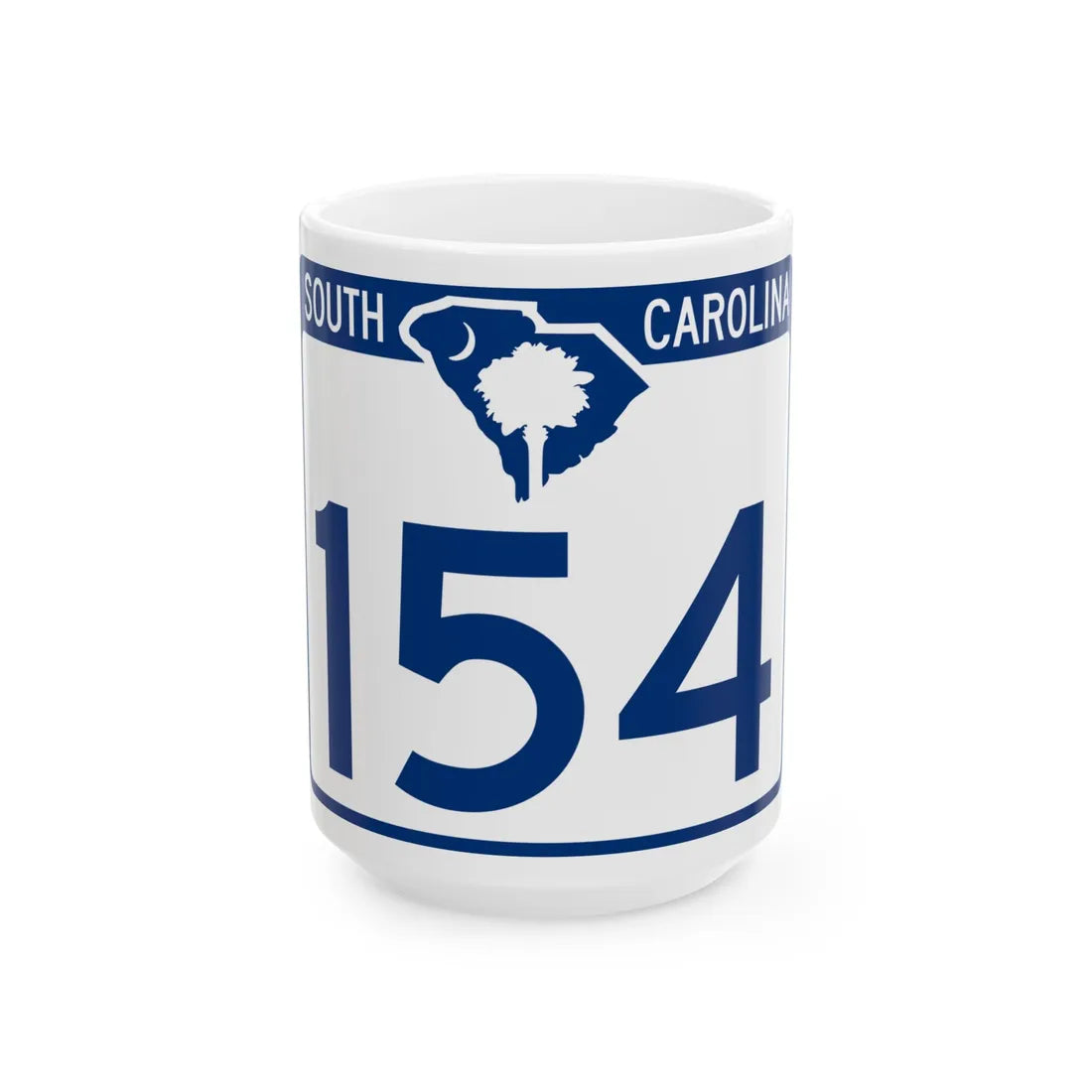 South Carolina 154 (South Carolina) (Road Sign) White Coffee Mug 15oz - Go Mug Yourself
