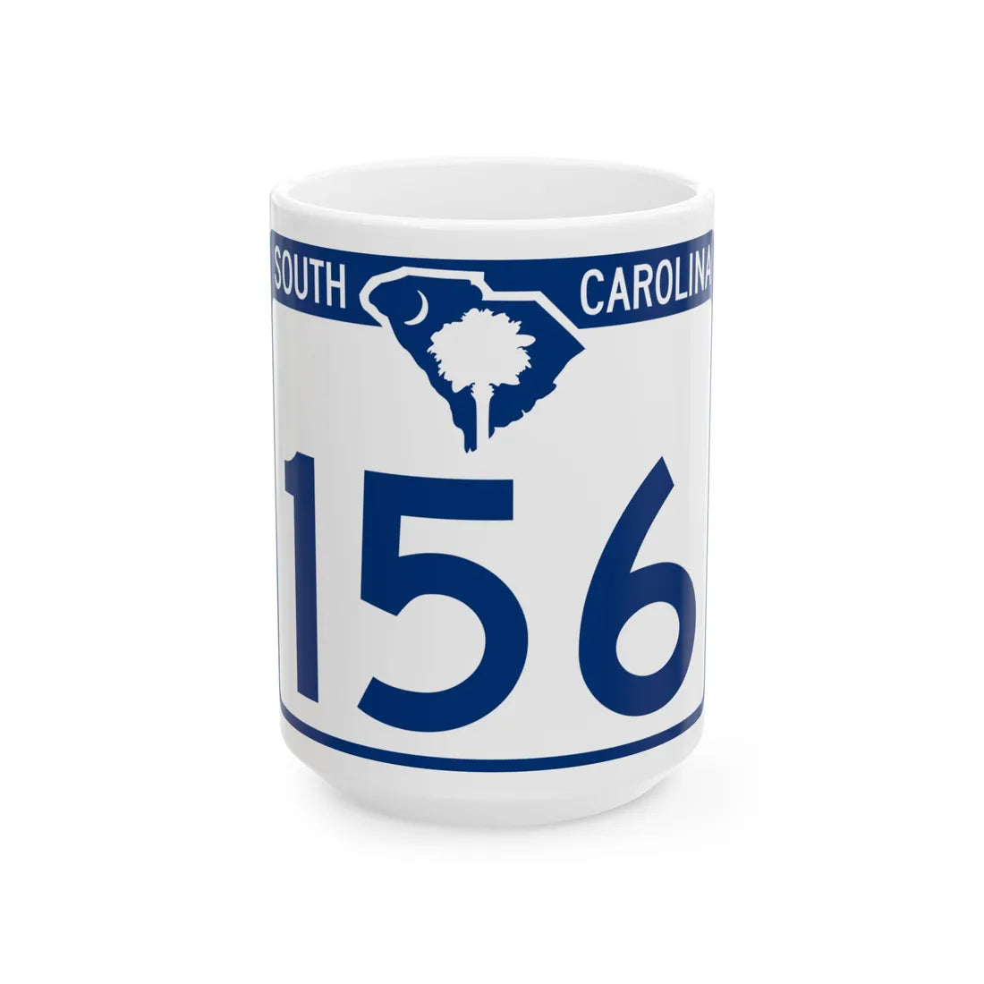 South Carolina 156 (South Carolina) (Road Sign) White Coffee Mug 15oz - Go Mug Yourself