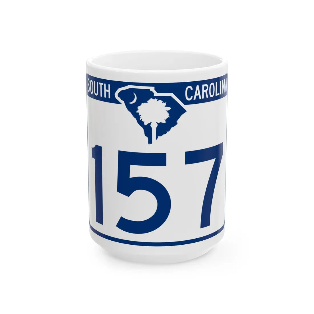 South Carolina 157 (South Carolina) (Road Sign) White Coffee Mug 15oz - Go Mug Yourself