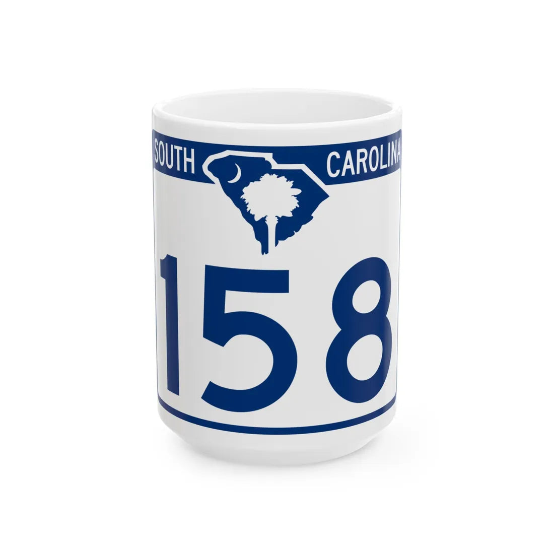 South Carolina 158 (South Carolina) (Road Sign) White Coffee Mug 15oz - Go Mug Yourself