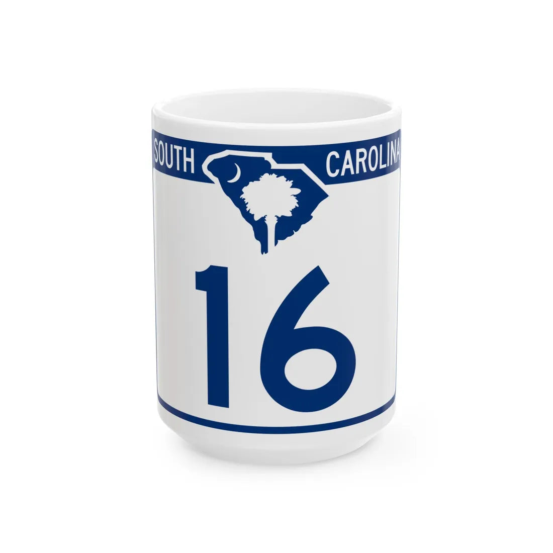 South Carolina 16 (South Carolina) (Road Sign) White Coffee Mug 15oz - Go Mug Yourself