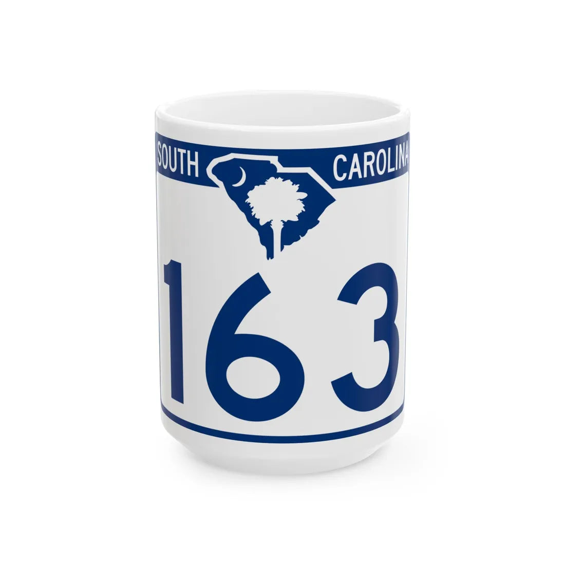 South Carolina 163 (South Carolina) (Road Sign) White Coffee Mug 15oz - Go Mug Yourself
