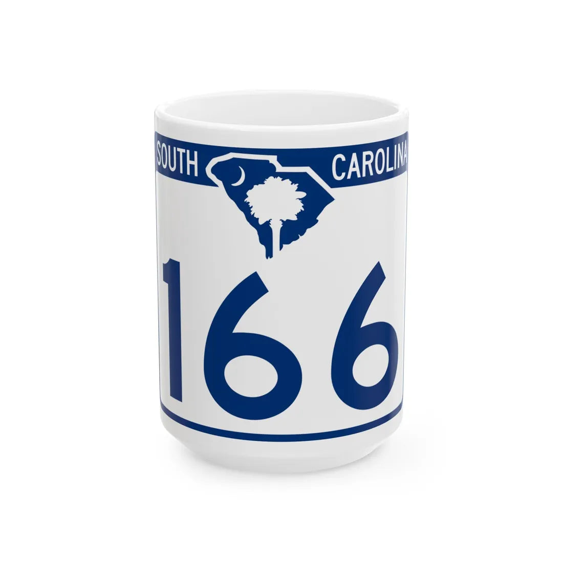 South Carolina 166 (South Carolina) (Road Sign) White Coffee Mug 15oz - Go Mug Yourself