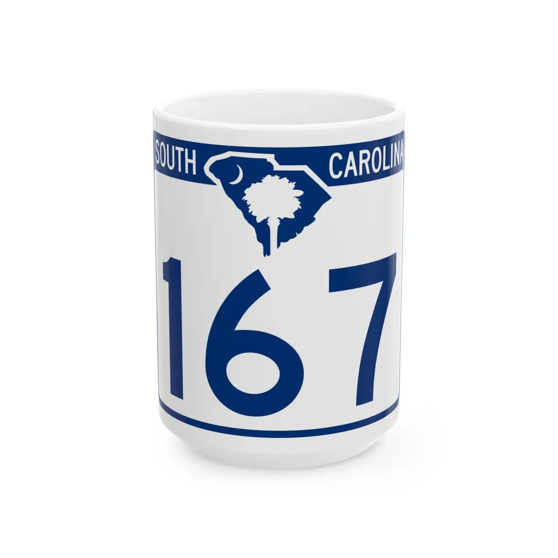 South Carolina 167 (South Carolina) (Road Sign) White Coffee Mug 15oz - Go Mug Yourself