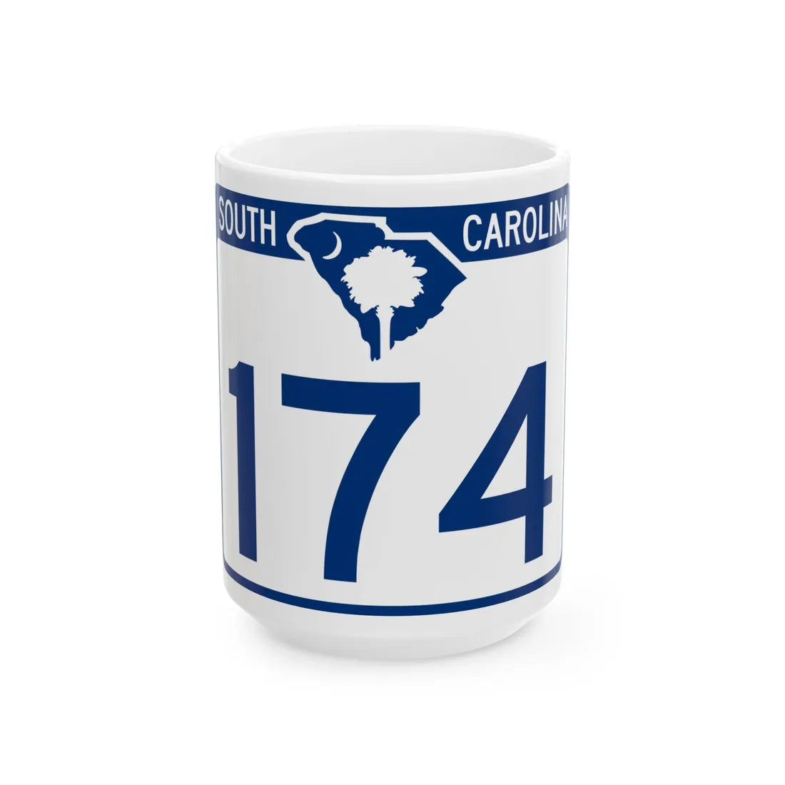 South Carolina 174 (South Carolina) (Road Sign) White Coffee Mug 15oz - Go Mug Yourself
