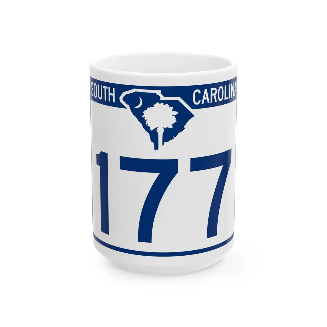 South Carolina 177 (South Carolina) (Road Sign) White Coffee Mug 15oz - Go Mug Yourself