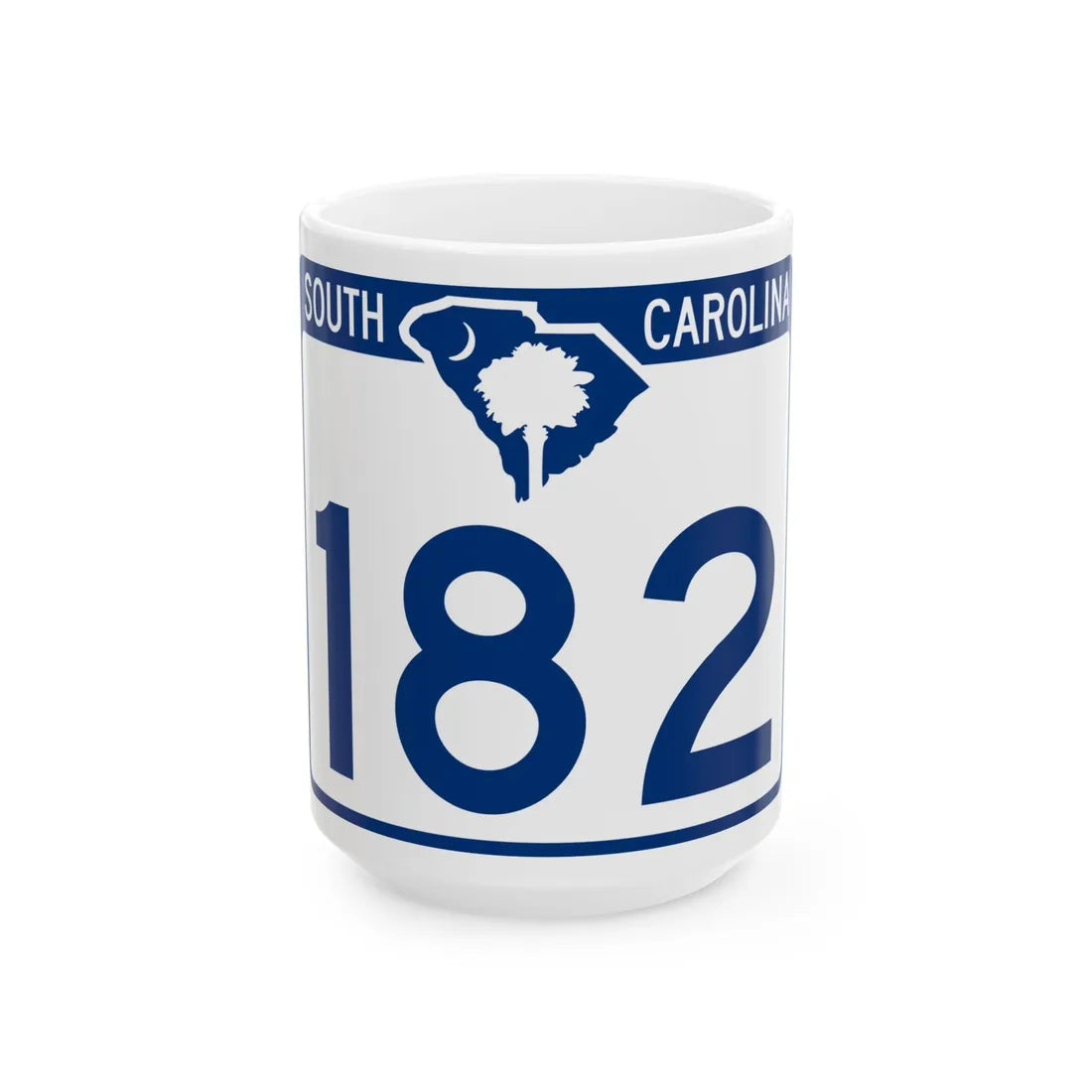 South Carolina 182 (South Carolina) (Road Sign) White Coffee Mug 15oz - Go Mug Yourself