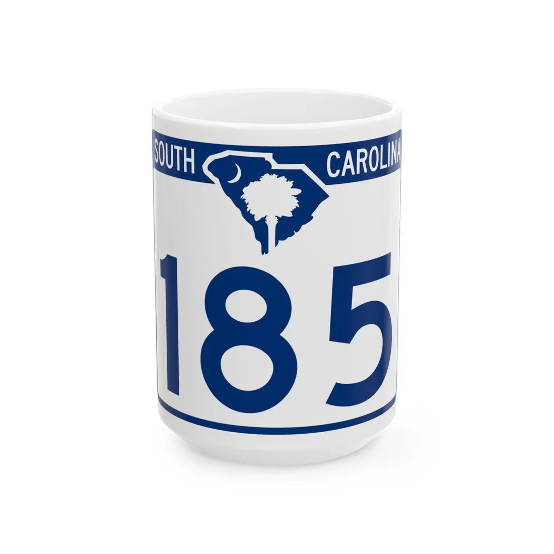 South Carolina 185 (South Carolina) (Road Sign) White Coffee Mug 15oz - Go Mug Yourself